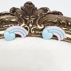 Kawaii Pastel Rainbow Stud Earrings | Handmade Stainless Steel